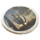 Saguaro Sunset II Arizona Desert Landscape Sugar Cookie (Angled)