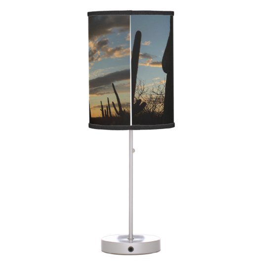 Saguaro Sunset II Arizona Desert Landscape Table Lamp (Back)