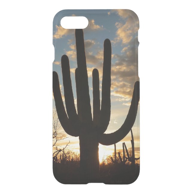 Saguaro Sunset II Arizona Desert Landscape Uncommon iPhone Case (Back)
