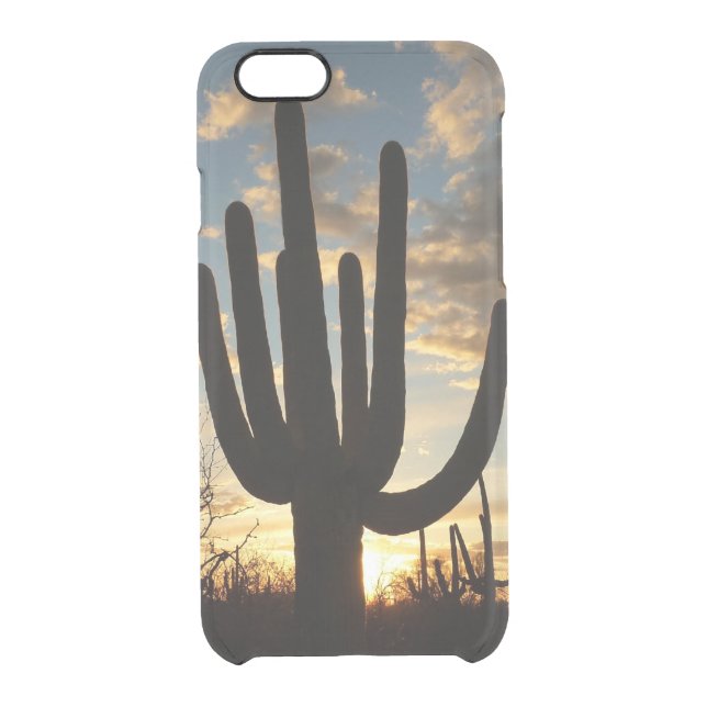 Saguaro Sunset II Arizona Desert Landscape Uncommon iPhone Case (Back)