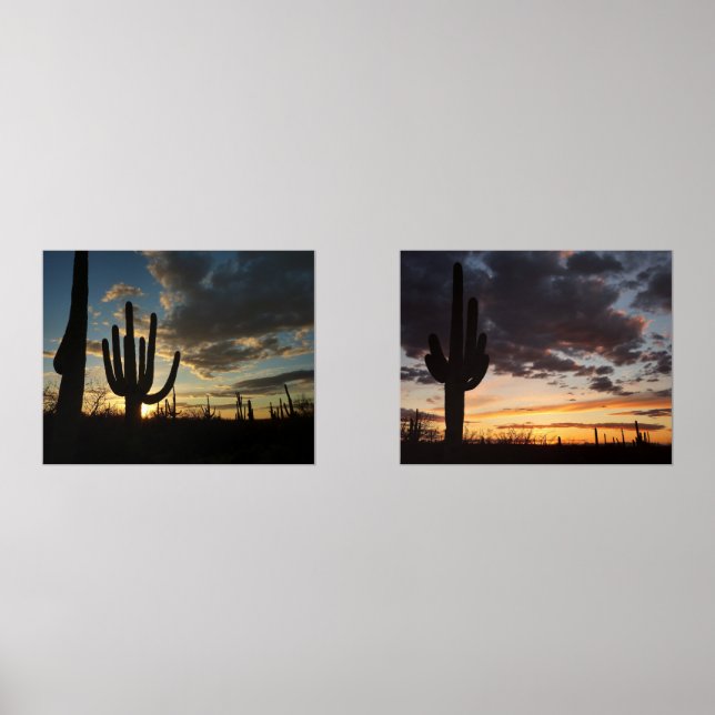 Saguaro Sunset II Arizona Desert Landscape Wall Art Sets (Front)