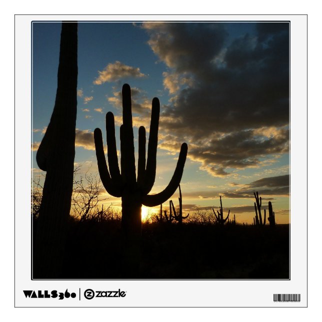 Saguaro Sunset II Arizona Desert Landscape Wall Sticker (Front)