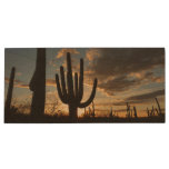 Saguaro Sunset II Arizona Desert Landscape Wood Flash Drive