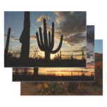 Saguaro Sunset II Arizona Desert Landscape Wrapping Paper Sheets