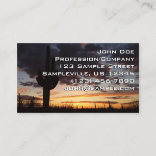Saguaro Sunset III Arizona Desert Landscape Business Card