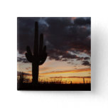 Saguaro Sunset III Arizona Desert Landscape Button