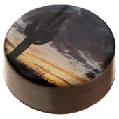 Saguaro Sunset III Arizona Desert Landscape Chocolate Covered Oreo (Angled)