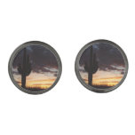 Saguaro Sunset III Arizona Desert Landscape Cufflinks