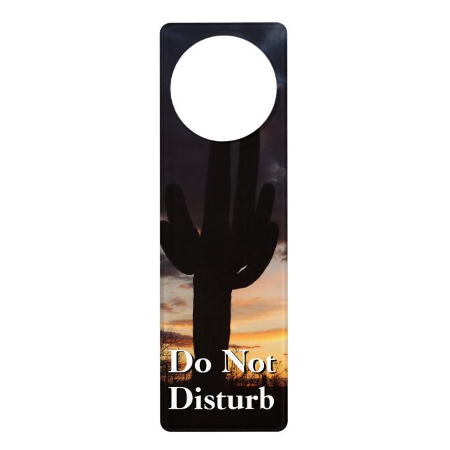 Saguaro Sunset III Arizona Desert Landscape Door Hanger (Front)