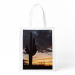 Saguaro Sunset III Arizona Desert Landscape Grocery Bag