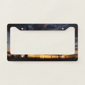 Saguaro Sunset III Arizona Desert Landscape License Plate Frame