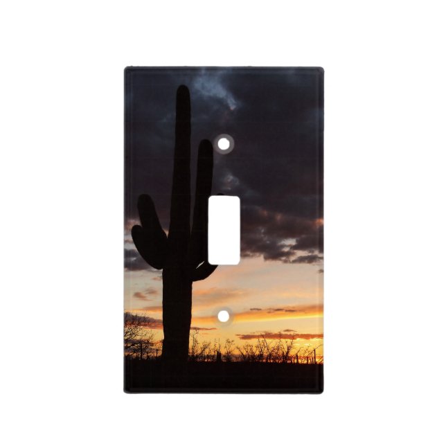 Saguaro Sunset III Arizona Desert Landscape Light Switch Cover (Front)
