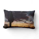 Saguaro Sunset III Arizona Desert Landscape Lumbar Pillow