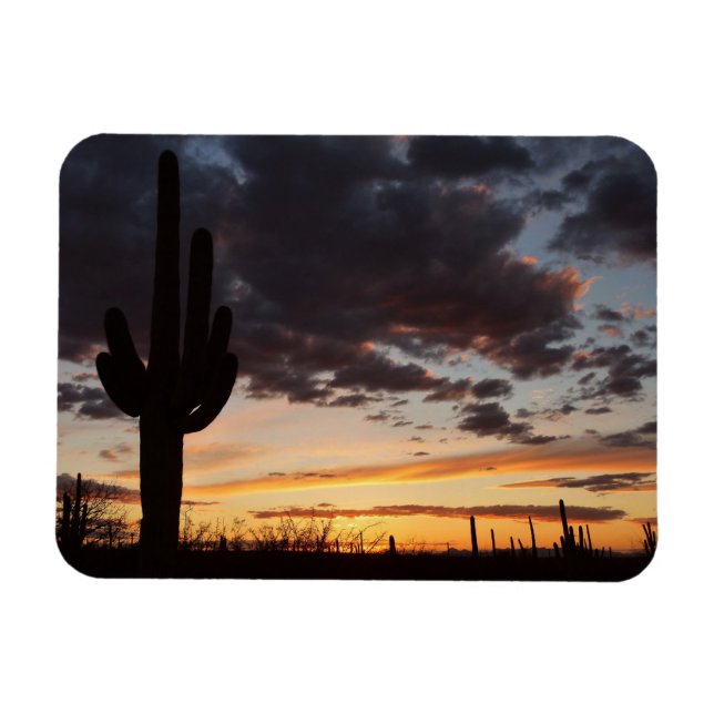 Saguaro Sunset III Arizona Desert Landscape Magnet (Horizontal)