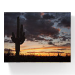 Saguaro Sunset III Arizona Desert Landscape Paperweight