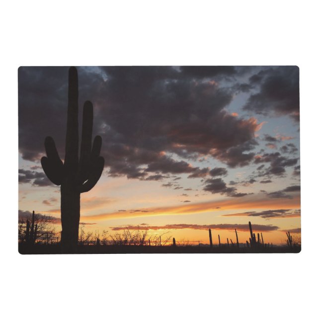 Saguaro Sunset III Arizona Desert Landscape Placemat (Front)