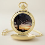 Saguaro Sunset III Arizona Desert Landscape Pocket Watch