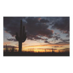 Saguaro Sunset III Arizona Desert Landscape Rectangular Sticker