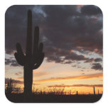 Saguaro Sunset III Arizona Desert Landscape Square Sticker