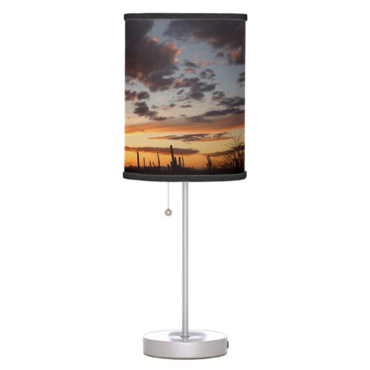 Saguaro Sunset III Arizona Desert Landscape Table Lamp (Right)