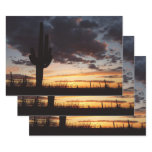 Saguaro Sunset III Arizona Desert Landscape Wrapping Paper Sheets
