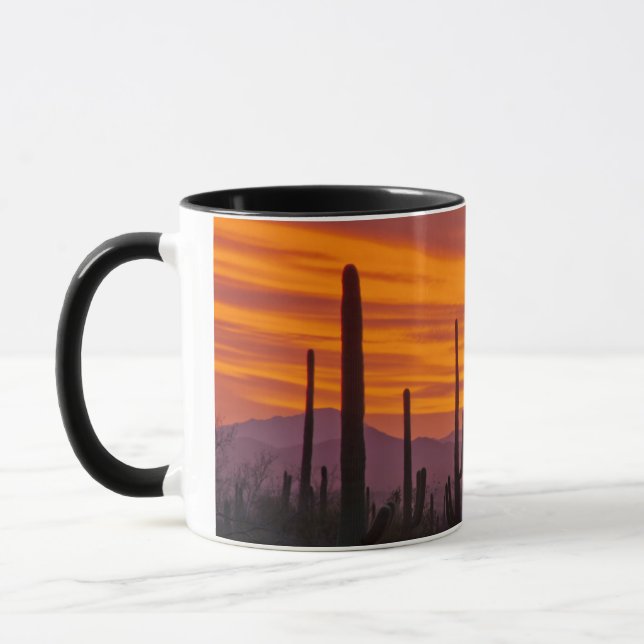 Saguaro, sunset, Saguaro National Park Mug (Left)