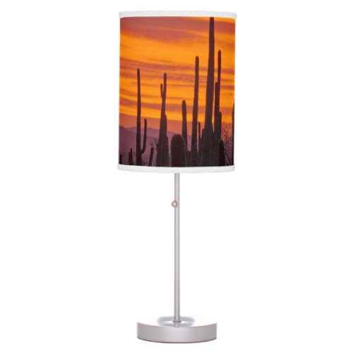 Saguaro sunset Saguaro National Park Table Lamp