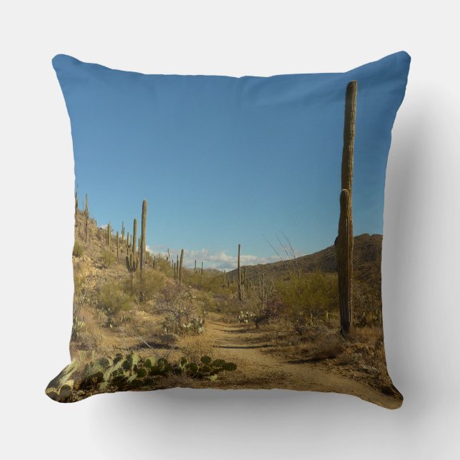 Saguaro's Carillo Trail in Saguaro National Park Throw Pillow (Front)