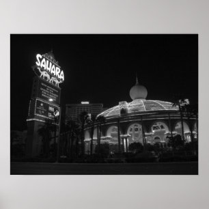 Sahara Las Vegas in black & white Poster