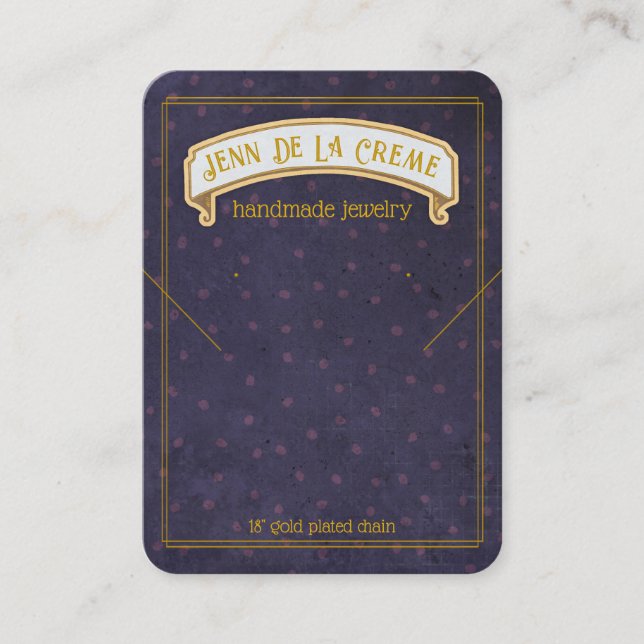 Sahara Nights Blue Dots Jewelry Display Calling Card (Front)