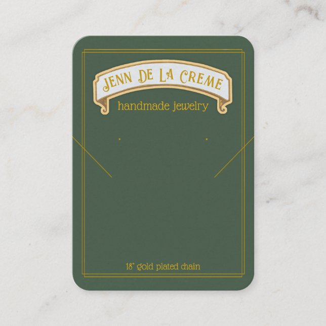 Sahara Nights Green Jewelry Display Calling Card (Front)