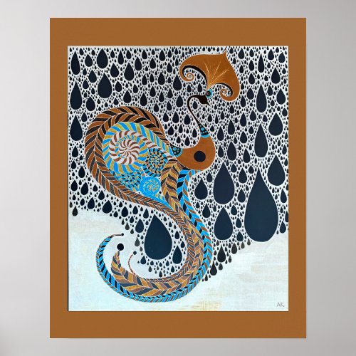 Sahara Pearls Tribal Exotic Peacock Poster