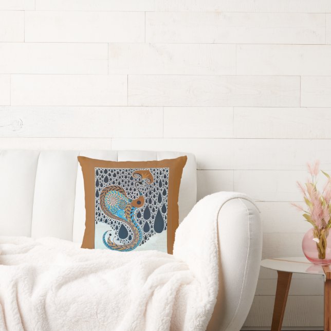 Sahara Pearls Tribal Exotic Peacock Throw Pillow (Couch)