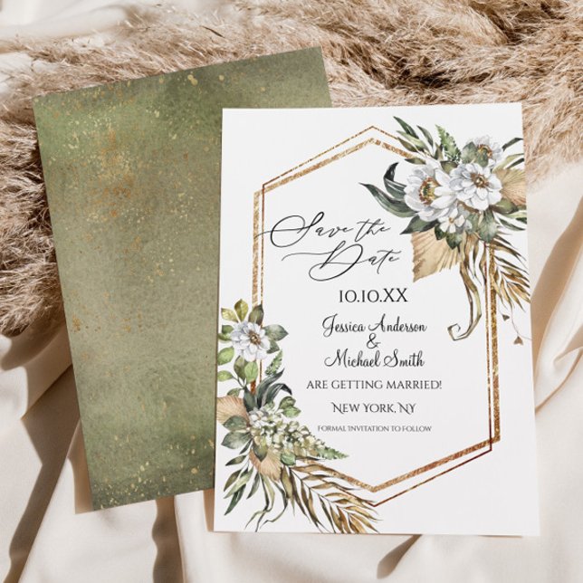 Sahara Savanna Floral Save the Date Invitation (Creator Uploaded)