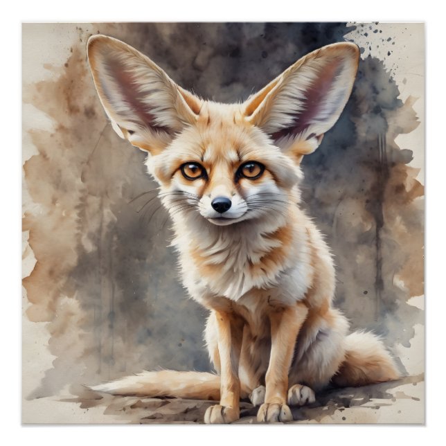 Sahara the Fennec Fox Art Poster (Front)