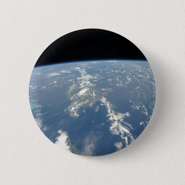 Saharan Dust Blowing Westward Into The Atlantic. Button (Front)