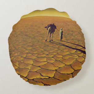 Saharan Journey 1995 Round Pillow