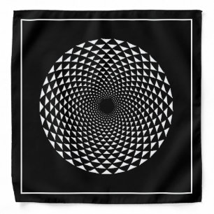 Sahasrara crown chakra mandala in black and white bandana