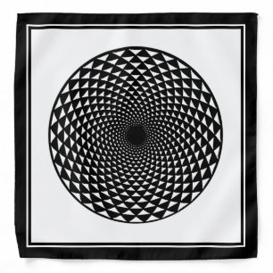 Sahasrara crown chakra mandala in black and white bandana