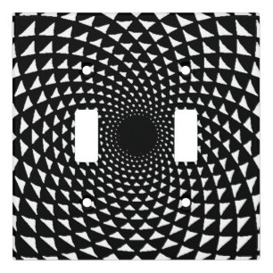 Sahasrara crown chakra mandala in black and white light switch cover