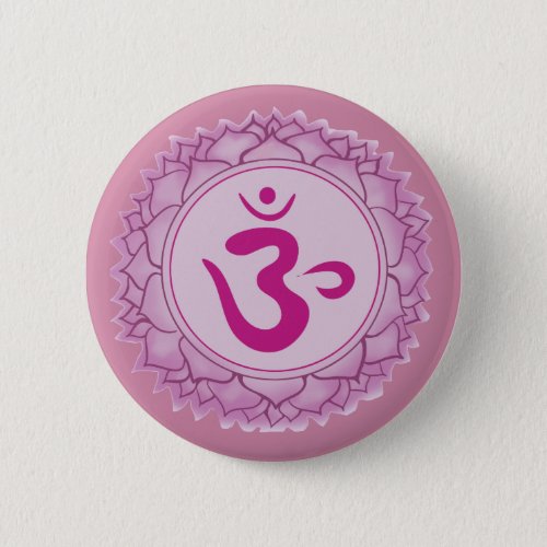 Sahasrara or crown chakra  Round Badge Button