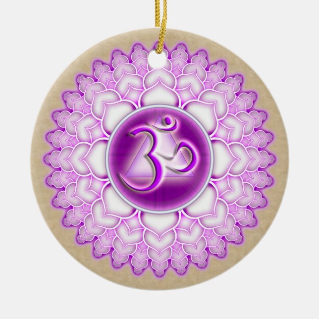 Sahasrara or Crown the 7th Chakra Ceramic Ornament (Front)