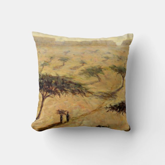 Sahelian Landscape 2002 Throw Pillow (Front)
