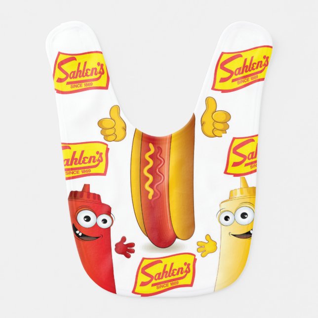 Sahlen Hot Dog Baby Bib (Front)