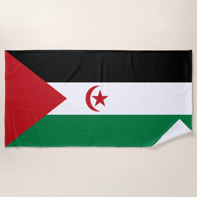 Sahrawi Arab Democratic Republic Flag Beach Towel (Front)