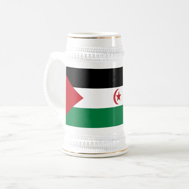 Sahrawi Arab Democratic Republic Flag Beer Stein (Front Left)