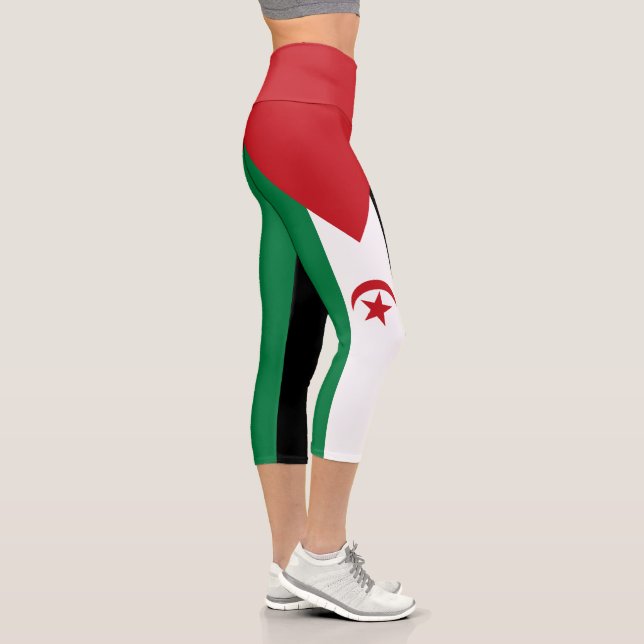 Sahrawi Arab Democratic Republic Flag Capri Leggings (Right)
