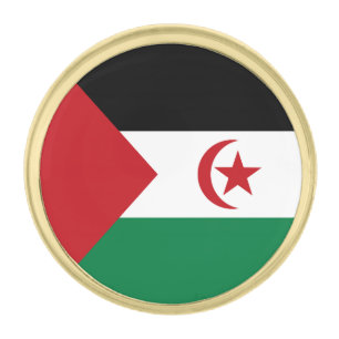 Sahrawi Arab Democratic Republic Flag Gold Finish Lapel Pin