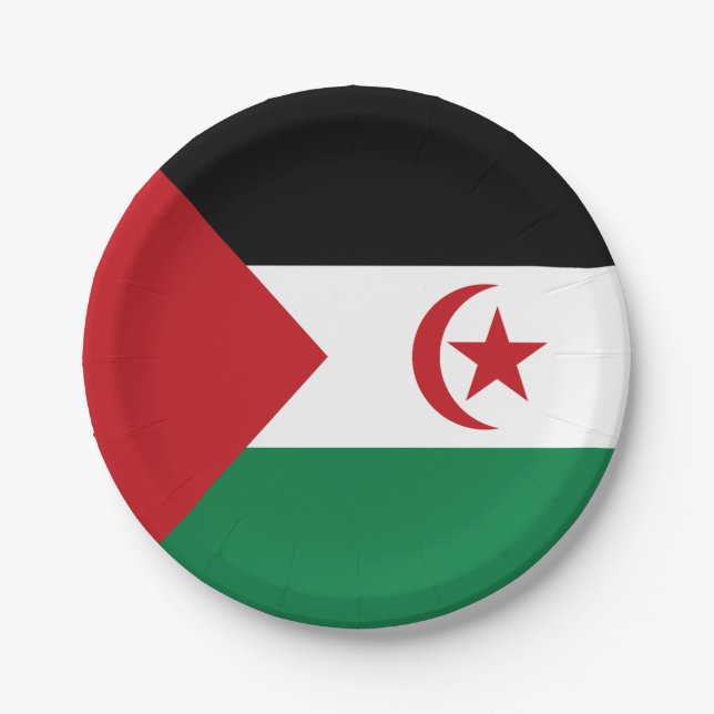 Sahrawi Arab Democratic Republic Flag Paper Plates (Front)