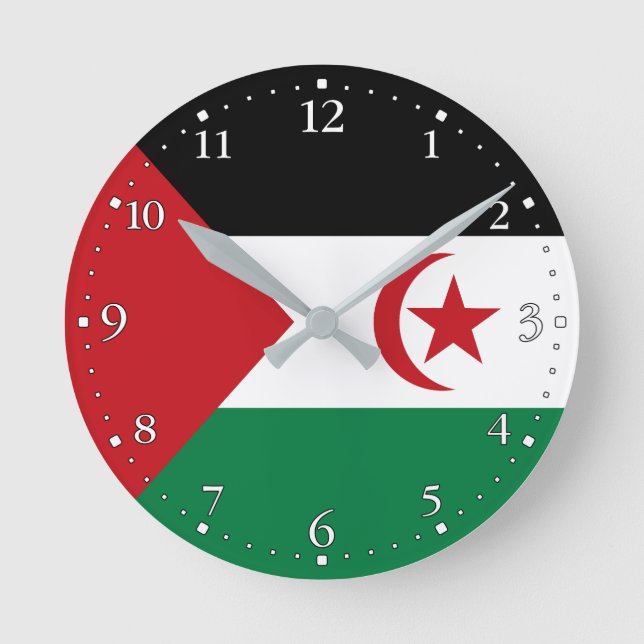 Sahrawi Arab Democratic Republic Flag Round Clock (Front)